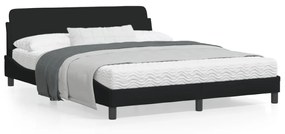 vidaXL Estrutura de cama sem colchão 160x200 cm tecido preto