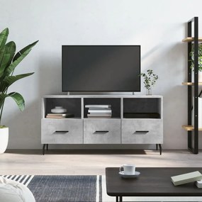 vidaXL Móvel p/ TV 102x36x50 cm madeira processada cinzento cimento