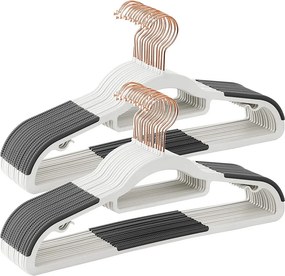 Conjunto de 30 Cabides para casacos em plástico 42 x 0,6 x 21,5 cm cinzento claro-cinzento escuro