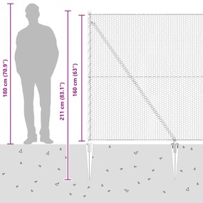 Cerca Hexagonal vidaXL Cinza 1,6x50 m Aço