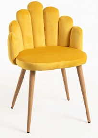 Cadeira Hand Veludo - Amarelo