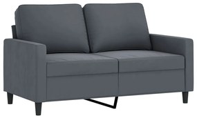 4 pcs conjunto de sofás veludo cinzento-escuro