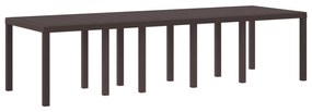 Conjunto de Jantar de 11 Peças com Almofadas Marrom Polirattan, Mesa p