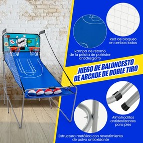Jogo de basquetebol Placar eletrónico dobrável com 8 modos de jogo Suporte para cesto de basquetebol 206 cm Verde