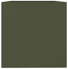 Vaso/floreira 62x40x39 cm aço verde azeitona
