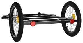 Reboque para bicicleta 135x68x37 cm ferro preto
