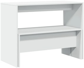 3 pcs conj. mesa de jantar e banco derivados de madeira branco