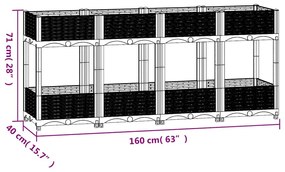 Canteiro elevado 160x40x71 cm polipropileno