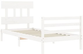 Estrutura de cama com cabeceira 90x200 cm madeira maciça