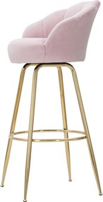 BANCO DE BAR VIENNA 55X53X110 CM ROSA E DOURADO