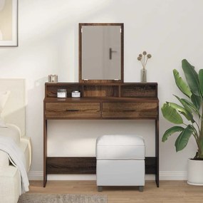 Mesa de Maquilhagem com Gavetas Castanho Carvalho 100x41x140 cm