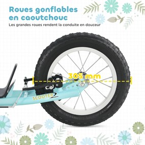 Trotinete para crianças dos 5 aos 12 anos, 2 rodas, com altura ajustável, 120 x 58 x 85-95 cm, azul