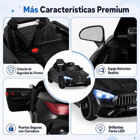 Carro Elétrico Infantil 2 a 5 anos até 25 kg, 99 x 54 x 43 cm, Comando à Distância, Preto