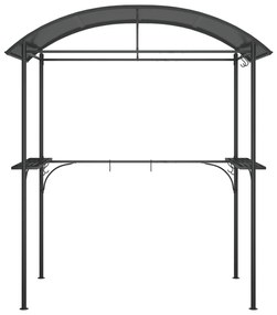 Gazebo churrasco prateleiras laterais 220x115x230 aço antracite