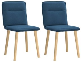 Cadeiras de jantar 2 pcs tecido azul