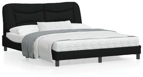 vidaXL Estrutura de cama sem colchão 160x200 cm tecido preto