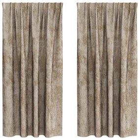 Cortinas de Veludo 2 peças com Ilhós Champagne 175x140 cm