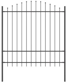 Cerca de Jardim com Topo Arqueado Cinza 11,9x1,75 m em Aço