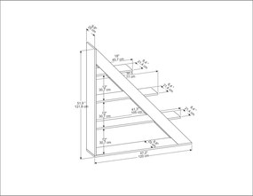 Estante Pisagor – Mármore Branco – 120x131,8x25 cm