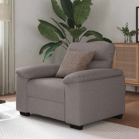Poltrona tecido 60 cm cinzento-acastanhado
