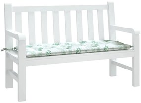 Almofadão p/ banco de jardim 120x50x7 cm tecido padrão folhas