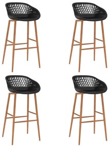 Cadeiras de bar 4 pcs preto