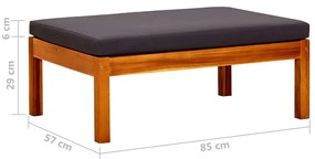 Apoios de pés para jardim 2 pcs madeira de acácia maciça