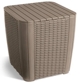 408950 Keter Mesa de apoio p/ jardim vime redondo Luzon cor cappuccino