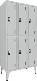 Cacifos Metálico Triplo 6 Cacifos 1900x900x500 mm Cinza Standard