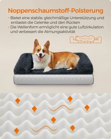 Cama para cães L Cobertura amovível e lavável 91 x 68 x 23 cm Cinzento escuro