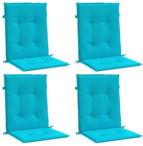 Almofadões p/ cadeira de encosto baixo 4 pcs tecido turquesa