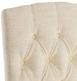 Cadeiras de jantar 4 pcs tecido aspeto linho bege