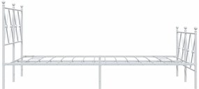 Estrutura de cama com cabeceira e pés 120x200 cm metal branco