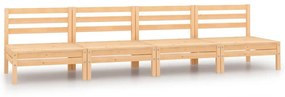 vidaXL Sofás de centro para jardim 4 pcs madeira de pinho maciça