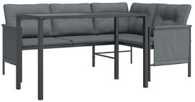2 pcs conjunto de jantar para jardim aço antracite