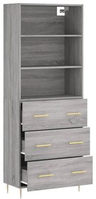 Armário alto 69,5x34x180 cm derivados de madeira sonoma cinza