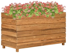 Vaso/floreira 100x40x55 cm madeira de teca reciclada e aço