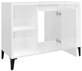 Móvel p/ lavatório 80x33x60 cm deriv. madeira branco brilhante
