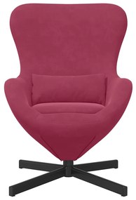 Poltrona Ovo em Veludo Vermelho
