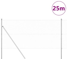Conjunto de Cercas Conjunto de 2 Aço Galvanizado 25 m Durável