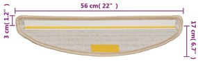 Tapetes de escada 15 pcs 56x17x3 cm creme