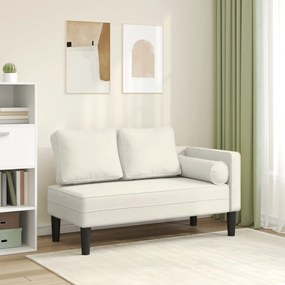 Chaise lounge com almofadões veludo creme