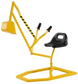 Escavadeira de areia para crianças com controles de 2 mãos e pá flexível - Amarelo