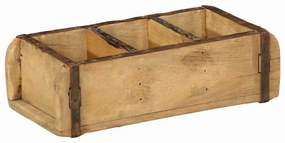 vidaXL Tabuleiro com armazenamento Castanho 30 x 14 x 9 cm