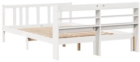Estrutura de cama c/ cabeceira sem colchão 140x200 cm branco