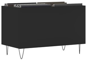 Armário para discos 74,5x38x48 cm derivados de madeira preto