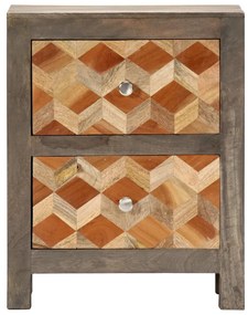 Mesa de cabeceira 40x30x50cm madeira mangueira maciça cinzento