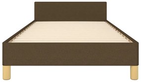 Estrutura de cama sem colchão 100x200 cm tecido castanho-escuro