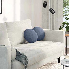 vidaXL Almofadas de Assento 2 pcs Azul Ø 30 cm Tecido de Veludo Cotele