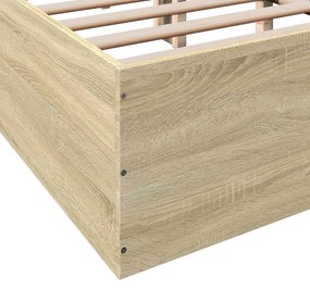 Estrutura de cama 135x190 cm derivados madeira carvalho sonoma